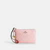 Corner Zip Wristlet In Signature Canvas Pink