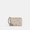 Corner Zip Wristlet In Signature Canvas Gold/Sand Multi