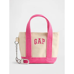 Logo Tote Keychain Charm Standout pink