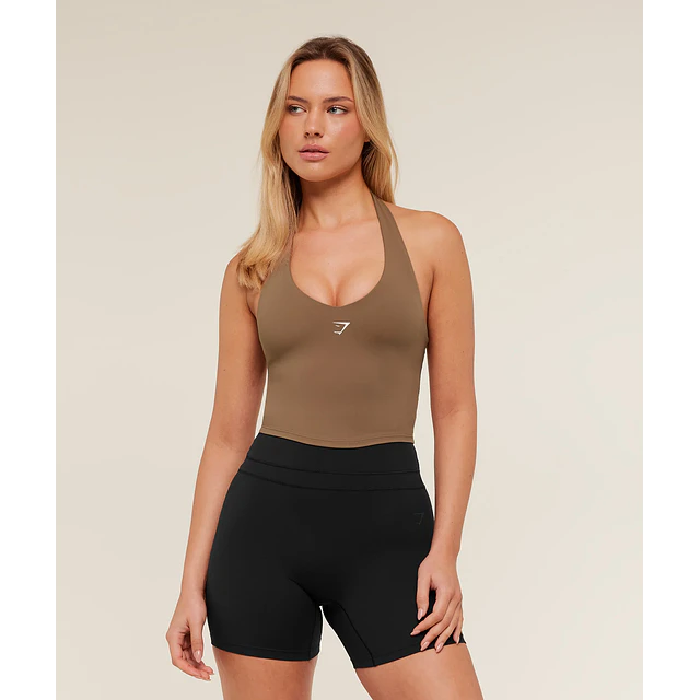 HALTER NECK CAMI WITH SHELF