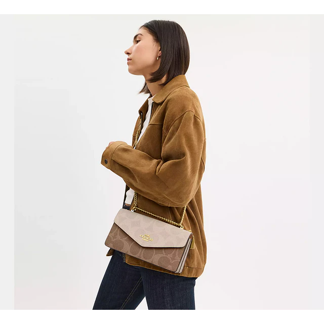 Klare Envelope Crossbody Bag In Blocked Signature Canvas