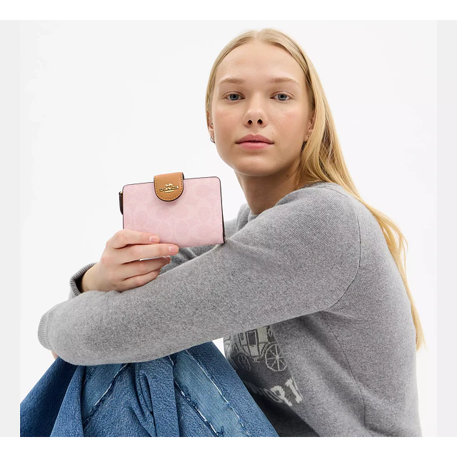 Medium Corner Zip Wallet In Signature Canvas