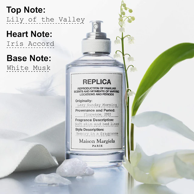’REPLICA’ Lazy Sunday Morning Eau de Toilette with White Musk, Lily of the Valley, and Iris