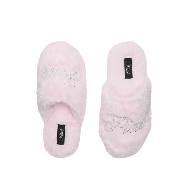 Faux Fur Closed Toe Slippers