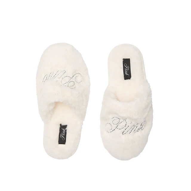 Faux Fur Closed Toe Slippers