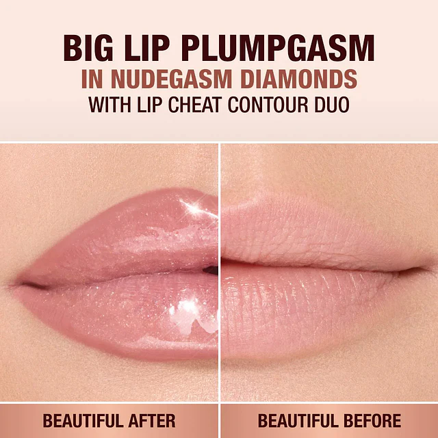 Big Lip Plumpgasm Plumping Lip Gloss Nudegasm Diamonds 