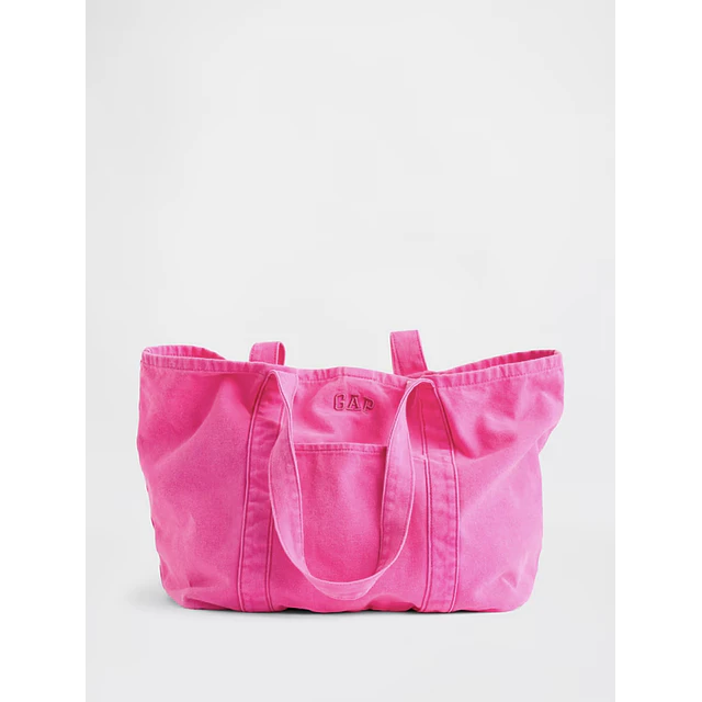 Gap Logo Tote Bag Neon Pink Glow