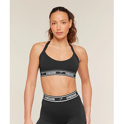LIGHT SUPPORT HALTER NECK LOGO SPORTS BRA