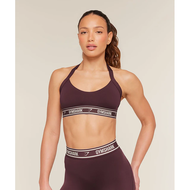LIGHT SUPPORT HALTER NECK LOGO SPORTS BRA