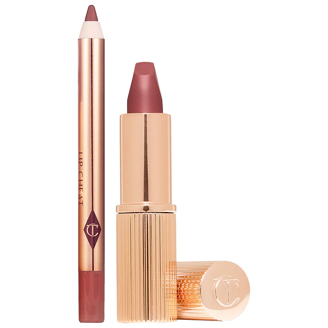 Mini Pillow Talk Medium Lipstick & Liner Set 