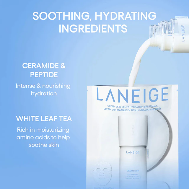 Cream Skin Milky Hydration Sheet Mask with Ceramides & Peptides