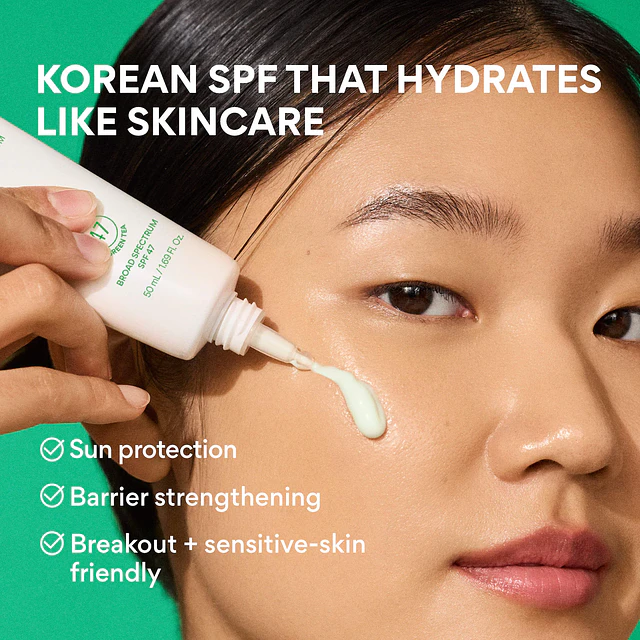invisible Barrier Korean Sunscreen Serum SPF 47 with Jeju Green Tea + Hyaluronic Acid