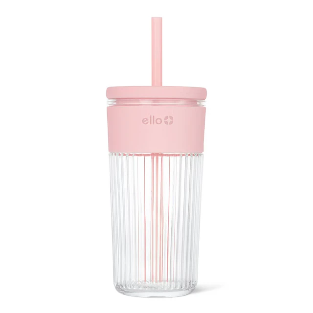 Ello Ava 18oz Straw Tumbler Pink