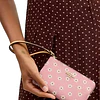 Corner Zip Wristlet With Floral Print Pink Multi 
