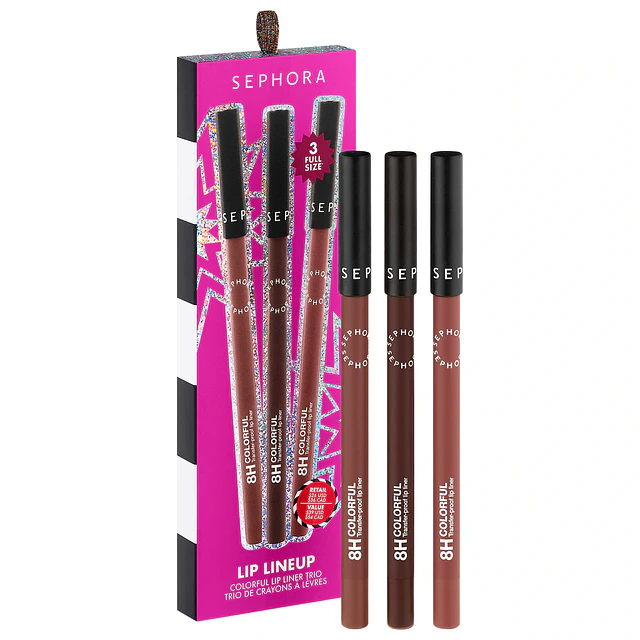 8H Colorful Lip Liner Trio Set