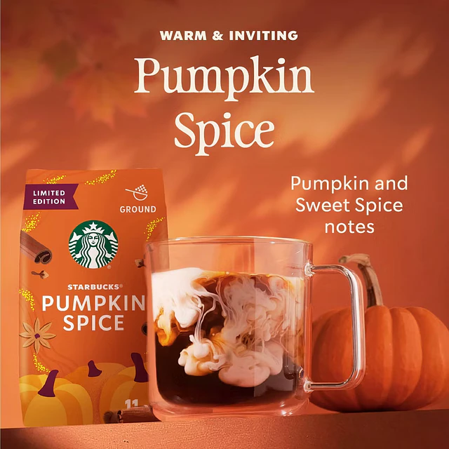 Starbucks Pumpkin Spice Light Roast Ground Coffee 