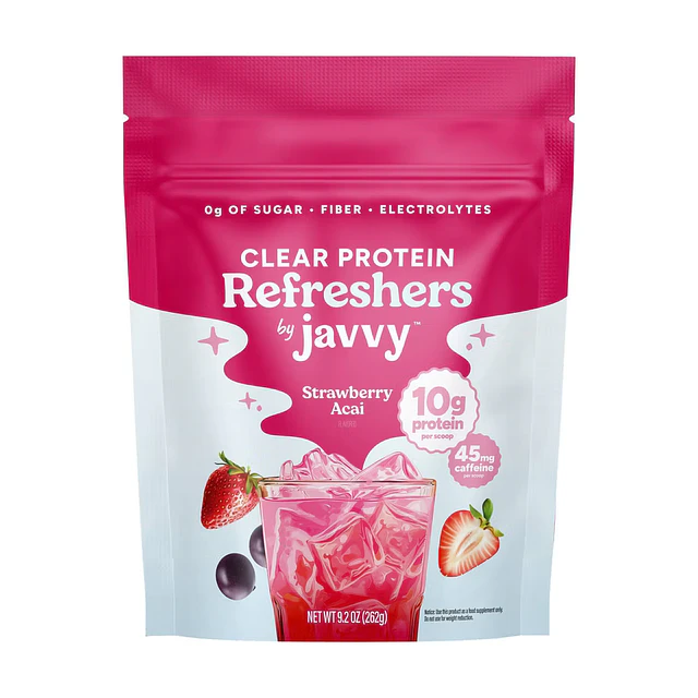 Javvy Strawberry Acai Clear Protein Refreshers 