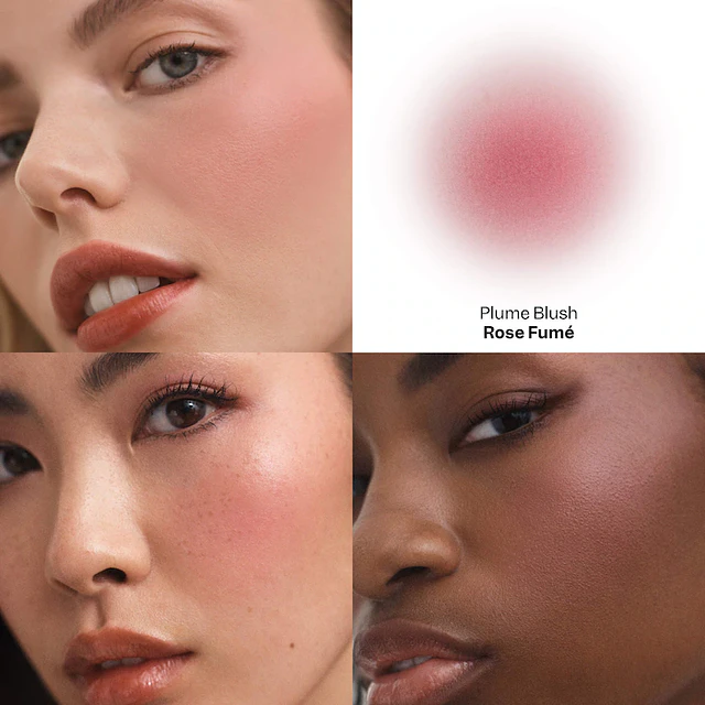 PLUME BLUSH Feather Matte Cream-to-Powder Cheek Melt Rose Fume