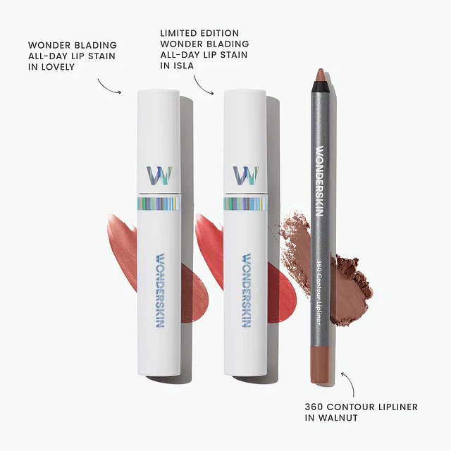 Holiday Lip Stain and Lip Liner Trio Makeup Gift Set