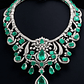 Diamond and Emerald Necklace in White Gold - thumbnail 2