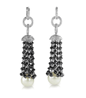 Black Onyx and diamonds earrings