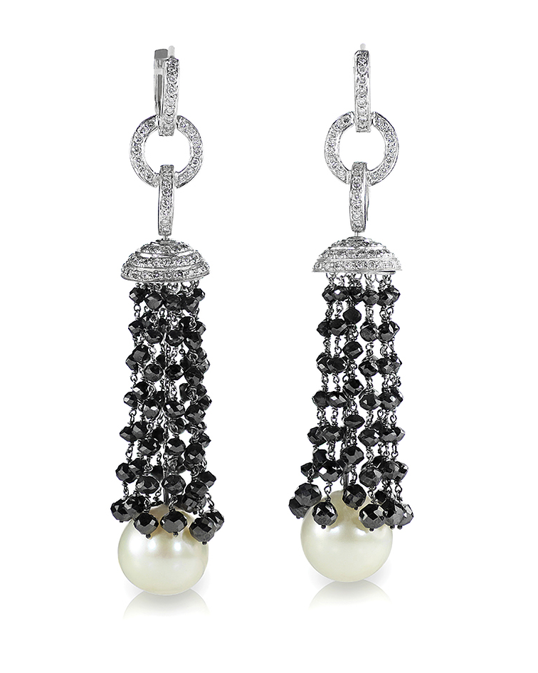 Black Onyx and diamonds earrings