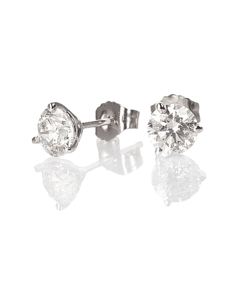 Shiny Round Fine Diamond Earrings