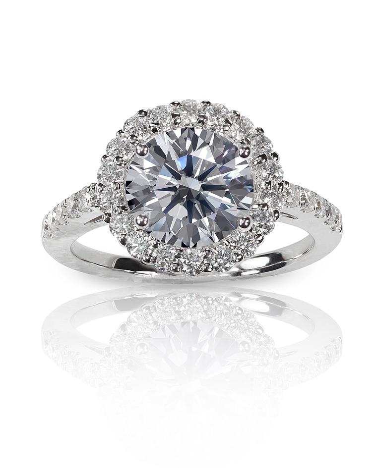 Emerald Cut Trinity Diamond Engagement Ring