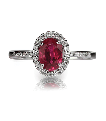 Ruby and Oval Shaped Red Diamond Ring