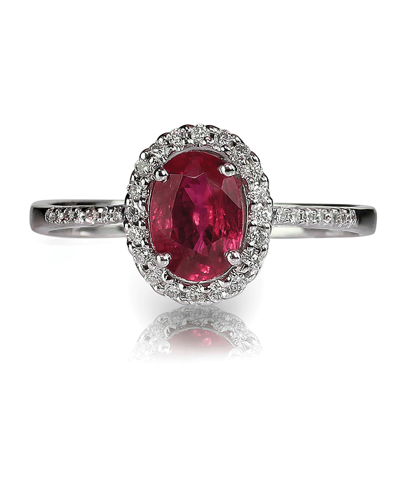 Ruby and Oval Shaped Red Diamond Ring