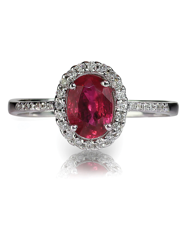 Ruby and Oval Shaped Red Diamond Ring