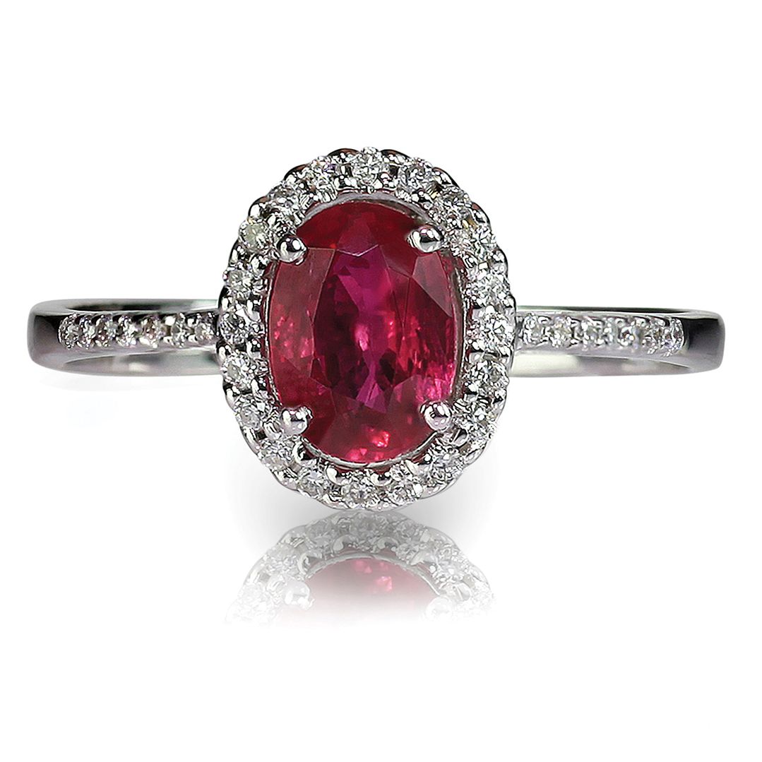 Ruby and Oval Shaped Red Diamond Ring 1