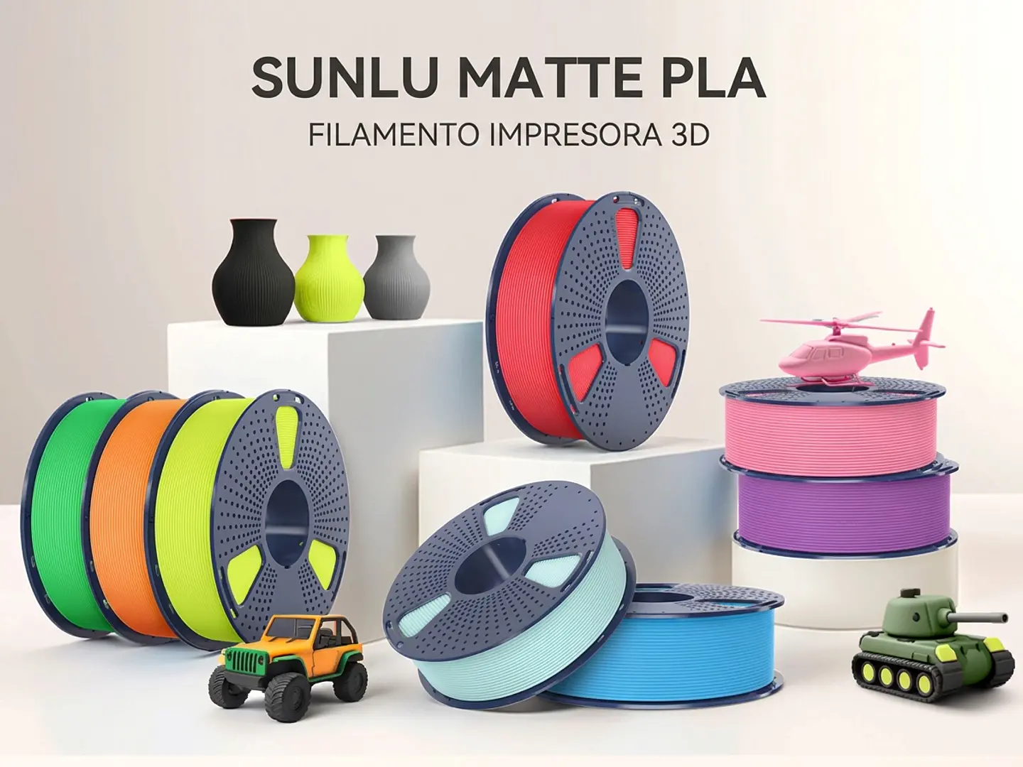 Filamento PLA Matte SUNLU 1.75mm 1kg 1