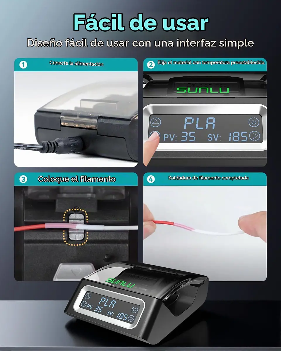 Conector de Filamento SUNLU 1.75mm con 400 Fundas PTFE (PLA, PETG, ABS, TPU, Nylon) 2