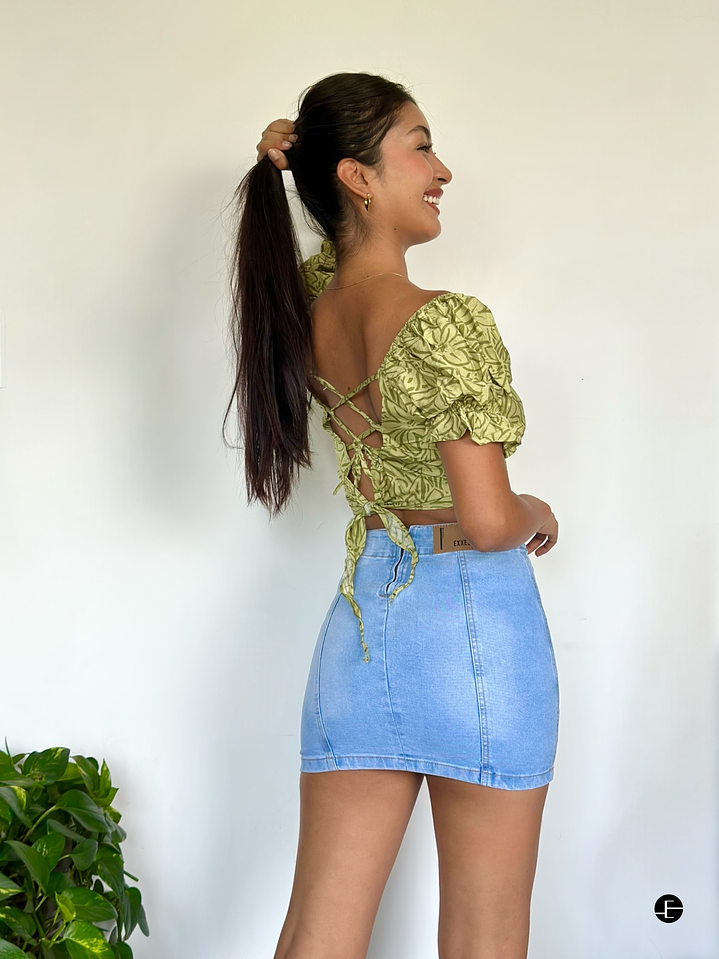 Mini Falda Clásica - Celeste  2