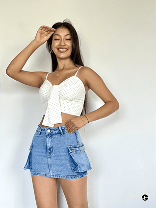 Falda Short Cargo 2 piezas - Celeste 