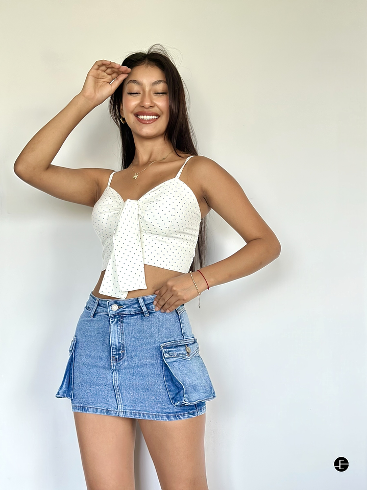 Falda Short Cargo 2 piezas - Celeste  1