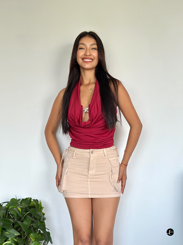 Falda Short Con Regulador 2 piezas - Beige  1