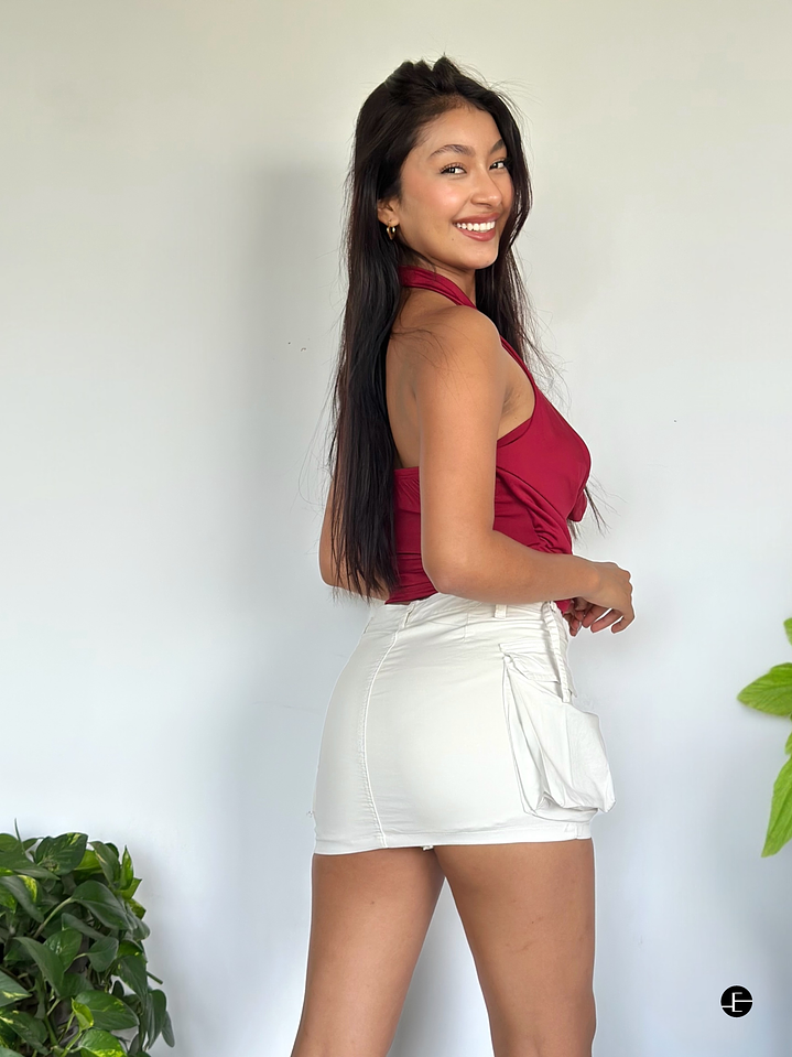 Falda Short Con Regulador 2 piezas - Hueso 2