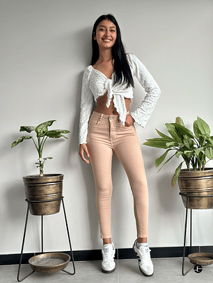 Pantalón Skinny - Beige 