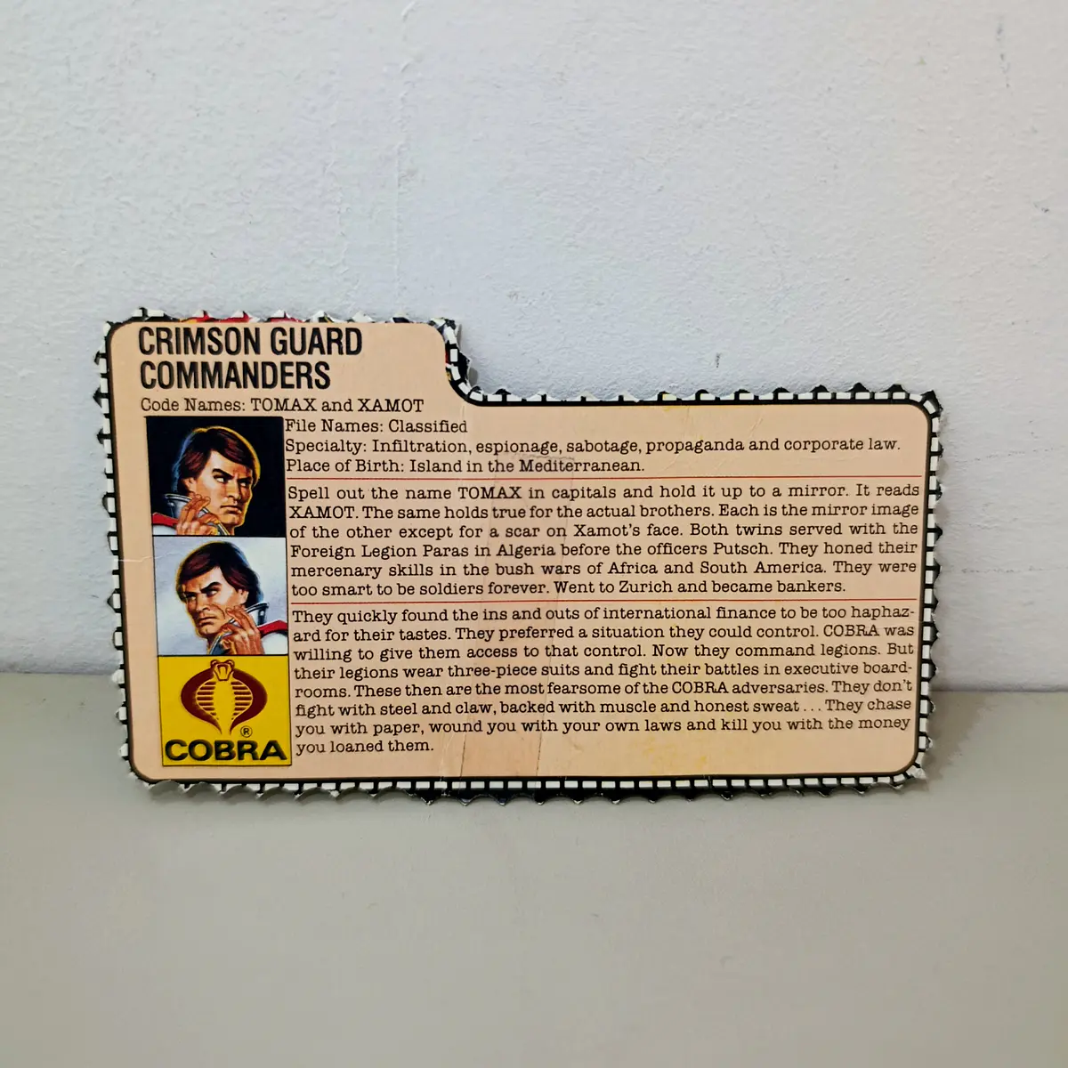 FILECARD TOMAX & XAMOT