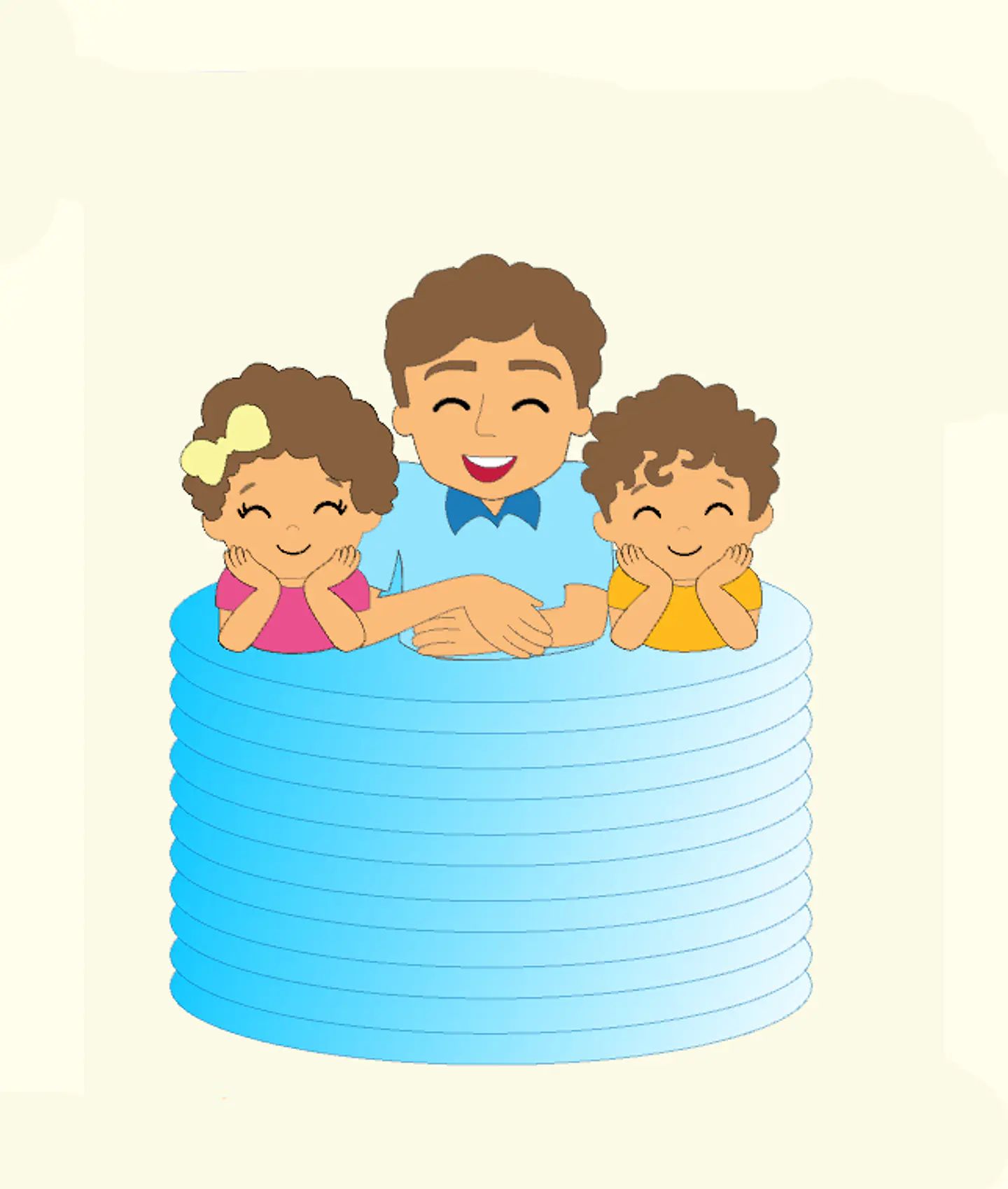 Arquivo topo de bolo Pais e Filhos Cacheados 1