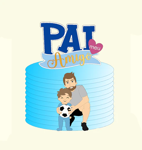 Arquivo topo de bolo Pai, meu Amigo