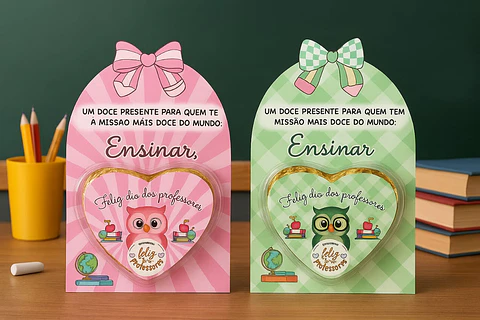 Arquivo Dia dos Professores Card Coração de Acetato