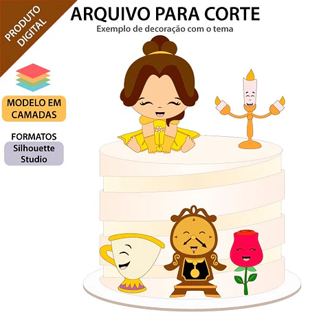 Arquivo Topo de Bolo A Bela e a Fera