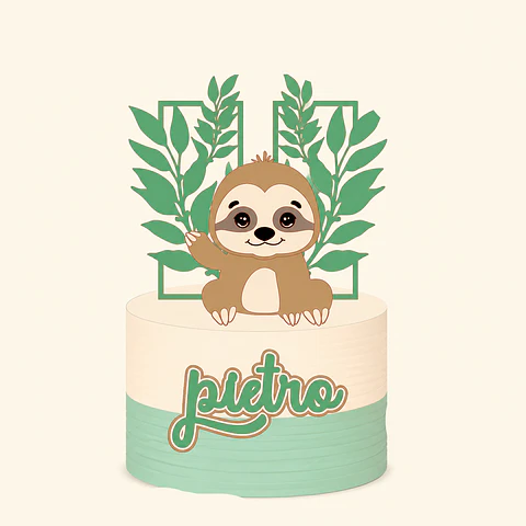 Arquivo Topo de Bolo Animais Preguicinha