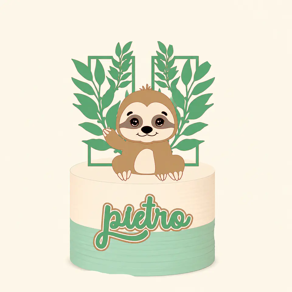 Arquivo Topo de Bolo Animais Preguicinha 1