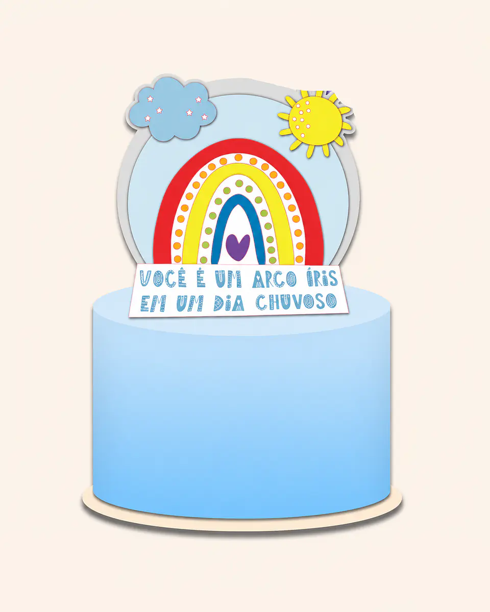 Arquivo Topo de Bolo Arco Íris 1