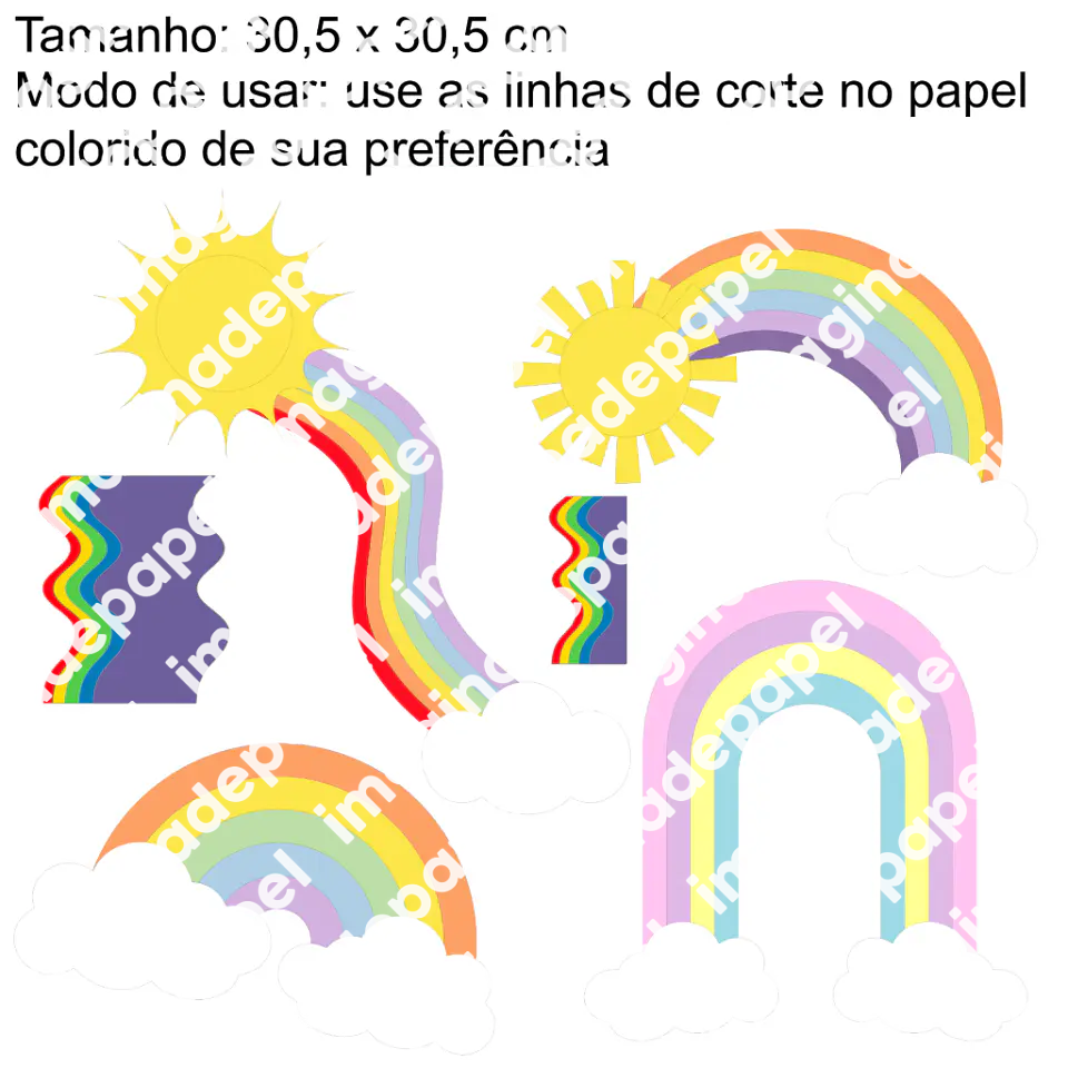Arquivo Topo de Bolo Arco Íris 1