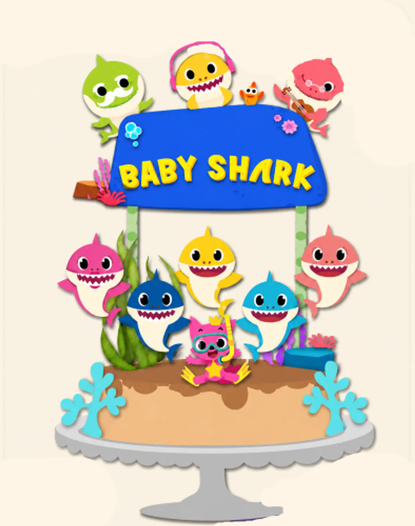 Arquivo Topo de Bolo Baby Shark 1